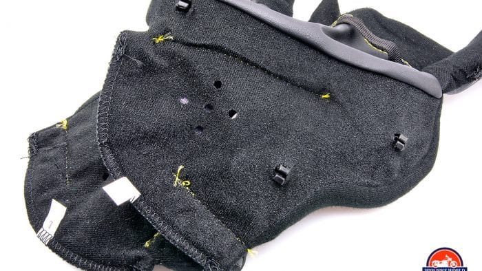 The internal padding in the Touratech Aventuro Traveller Carbon.