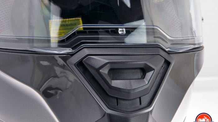 The chinbar vent on the Touratech Aventuro Traveller Carbon