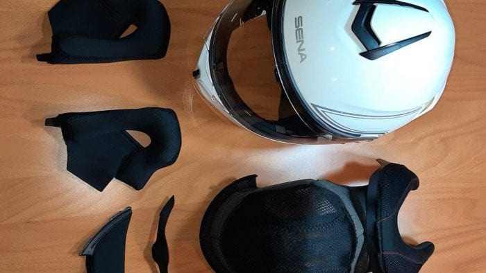 Sena Outrush Modular Helmet with removable cheekpads