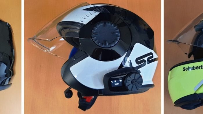 Sena 5S Bluetooth System installed on various helmets