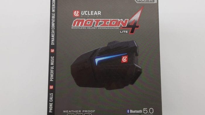 Retail packaging for UClear Motion 4 Life Bluetooth intercom