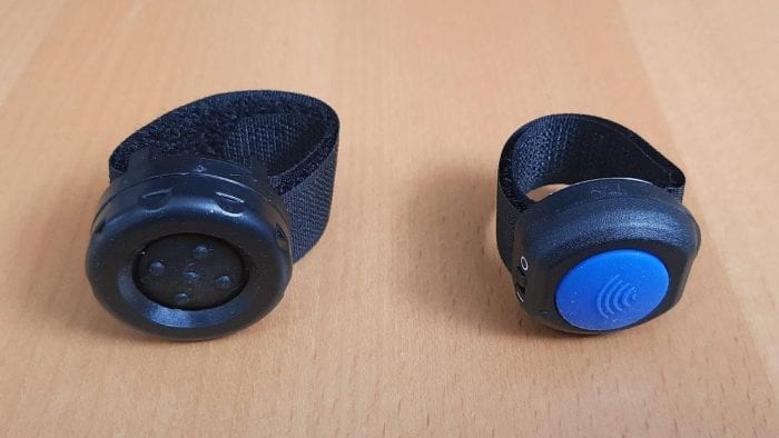 Bluetooth low energy buttons for pairing with iASUS Stealth Throat microphone