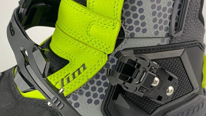 The lower latch on the Klim Adventure GTX boots.