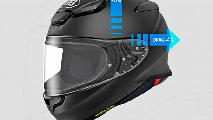 The new Shoei RF-1400 boats a decrease in lift and pull.