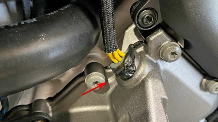 The silicone sealant on the Multistrada V4S stator wiring harness didn't have the excess trimmed away.
