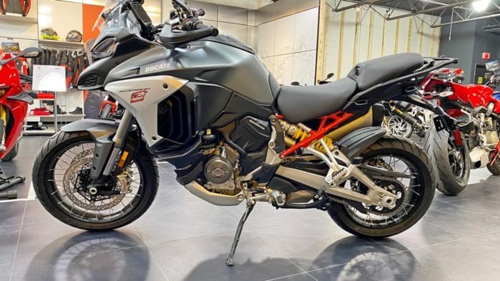 The grey-colored 2021 Ducati Multistrada V4S.