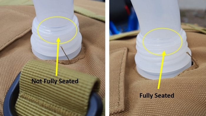 Comparison of sealed and unsealed nozzle seating