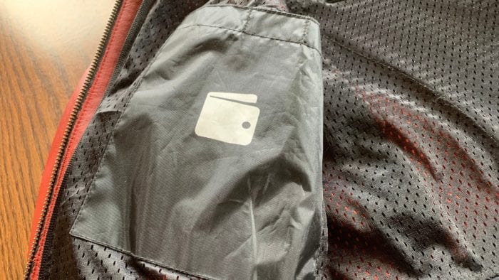 Inside pocket of the Phoenix jacket