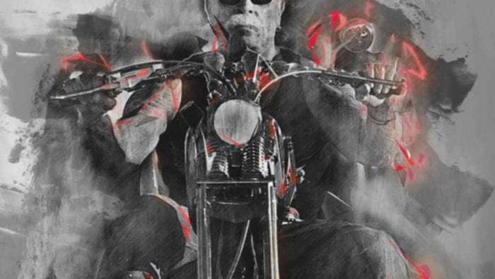 the backspace of the OCC Roadhouse website homepage, with the chest of a motorcycle rider on a bike in the frame.