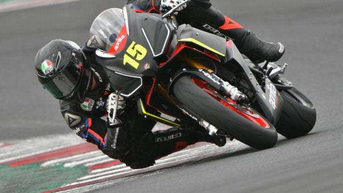 Aprilia RS 660 Trofeo on a track