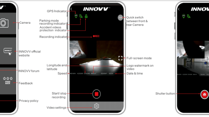INNOVV K3 Action Camera App Control
