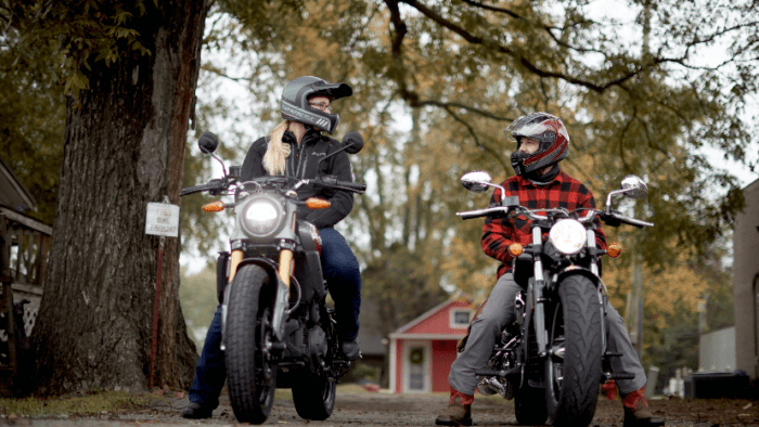 two riders enjoying the Indian Motorcycles rental program