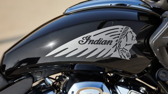 An Indian Challenger With the company logo on the gas tank