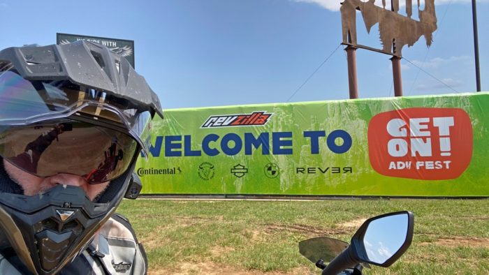 The welcome sign at the Buffalo Chip Campground for GET ON! Adventure Fest 2021.