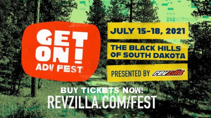 A poster for Revzilla’s Get On! Fest 2021