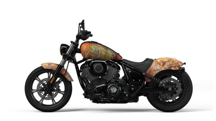 A side view of the Indian Chief designed by Yokohama tattoo artist, Shige