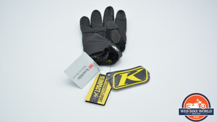 A view of the right KLIM Dakar Pro Glove, showing off the thin profile - perfect for hot days.