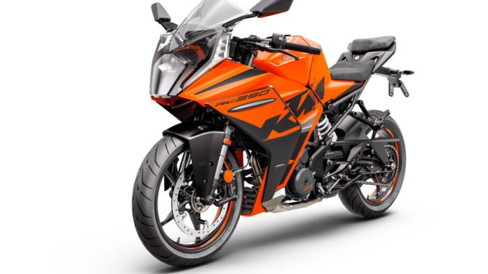 A view of the all-new 2022 KTM RC390