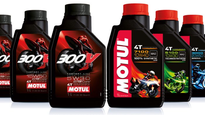 a view of the MOTUL race-derived "Ester technology" oil