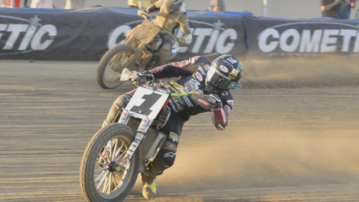Jared Mees tearing up the twists at the American Flat Track