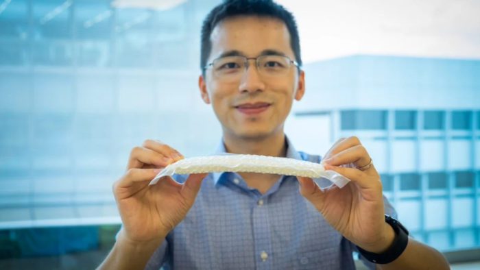 A view of the new variable-rigidity material from the labs of NTU and CalTech universities