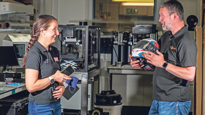 Interview pictures from MCN's discussion with The Helmet Inspection Company