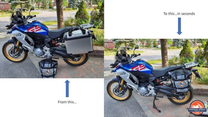 Image showing how to detach the GL MotoTrekk bags