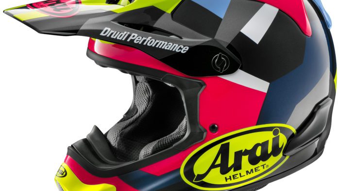 A view of the new 'block' graphic present on the Arai VX-PRO4