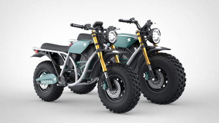 A side view of the Grunt and the Runt available from Volcon Powersports