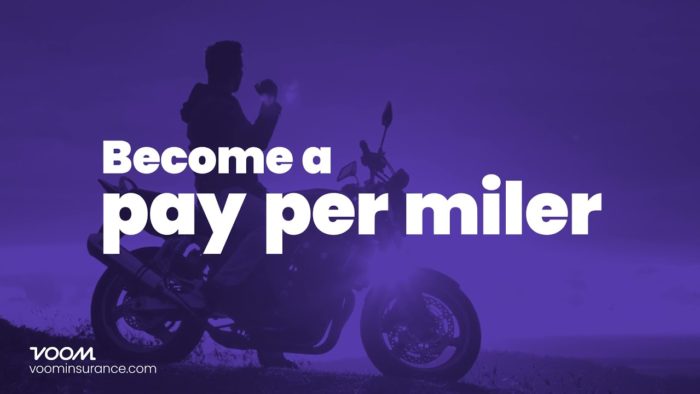 A view of a rider enjoying the benefits of the pay-per-mile insurance premium offered by insurance companies Voom and Markel source: Voominsurance.com