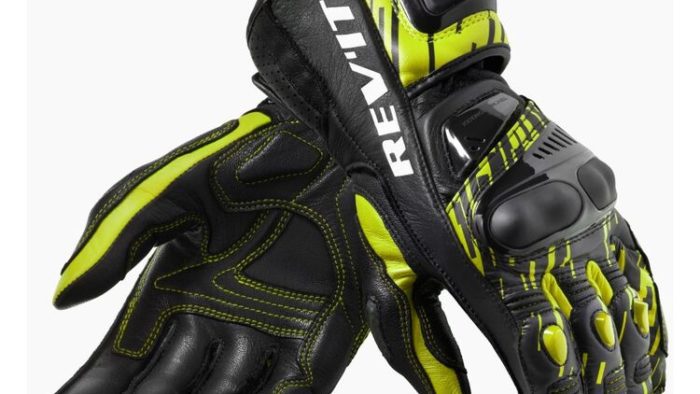 REV'IT official product photo of the Quantum 2 gloves in Hi-Viz Yellow/Black