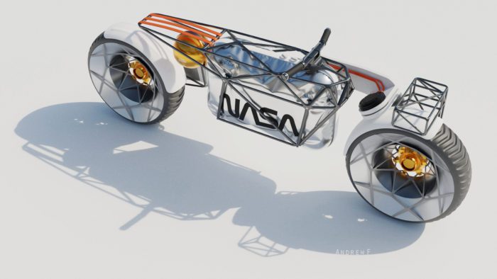 A side view of the Tardigrade - a space motorcycle concept from German Design studio Hookie