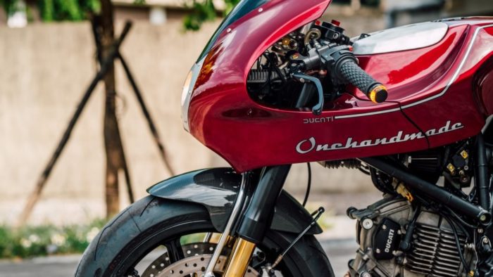 A 1979 Ducati MH900e, modded out by Onehandmade customs; media gleaned from Onehandmade's Facebook page