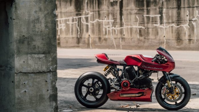 A 1979 Ducati MH900e, modded out by Onehandmade customs; media gleaned from Onehandmade's Facebook page