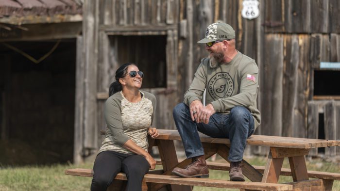 A view of the Military-themed clothing line from Indian Motorcycles in commemoration of vets associated with the Veterans Charity Ride