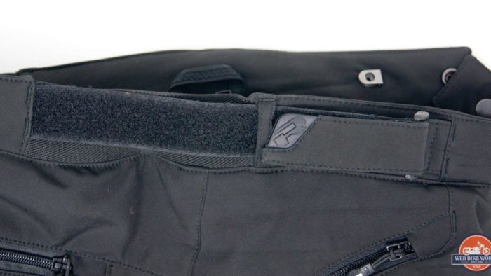 Close-up of velcro strap on Richa Softshell WP Pants