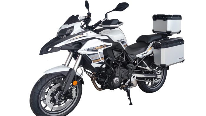 A side view of the new TRK702 and TRK702X from Benelli, which have surfaced from type-approved documents in China (in white)