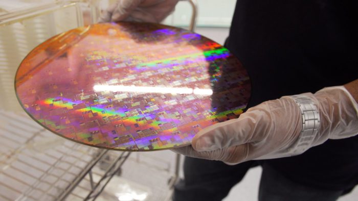 A view of a semiconductor (microchip)