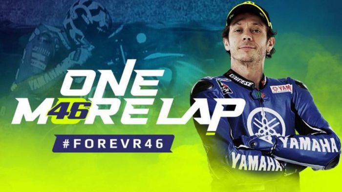 A view of Valentino Rossi advertising for the One More Lap event scheduled by Yamaha