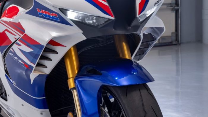 A side view of Honda's 30th Anniversary Limited Edition CBR1000RR-R Fireblade SP