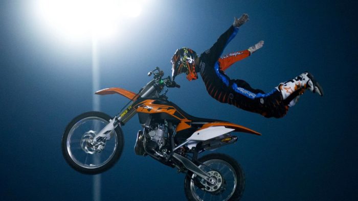 The Moto Xtreme Circus - an Extravaganze of motorcyclists and bicyclists featuring stunts, tricks and tumbles to fascinate and intrigue the American masses.