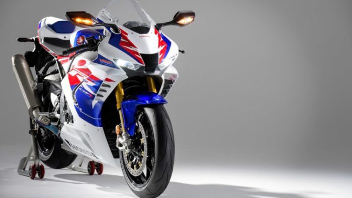 A side view of Honda's 30th Anniversary Limited Edition CBR1000RR-R Fireblade SP