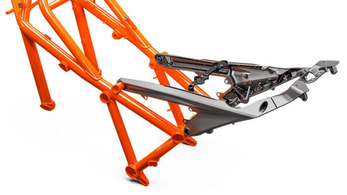 A view of the frame on the all-new 2022 KTM Super Duke R EVO