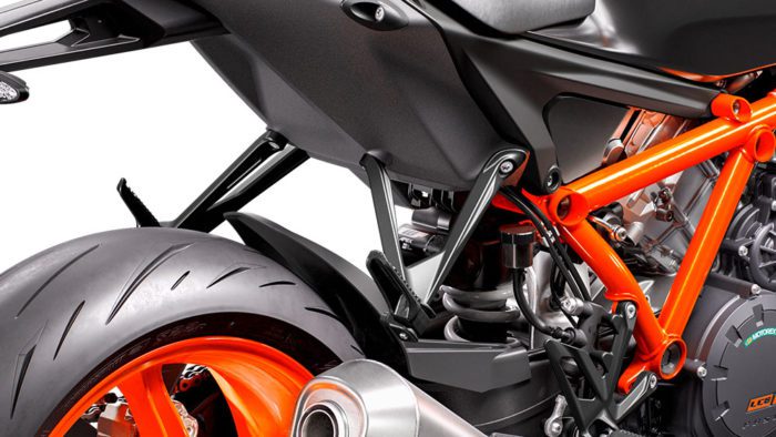 A view of the sub frame on the all-new 2022 KTM Super Duke R EVO