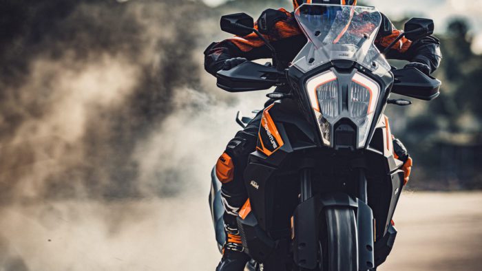 A view of a KTM bike featuring KTM's new 2022 Re-Programmed Semi-Active Suspension