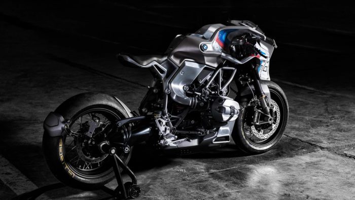 A side view of the BMW R nineT “Giggerl” - the Blechmann project created by Naumann