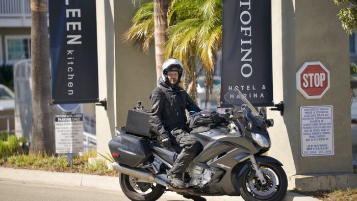 Alex Jones - a motorcyclist who completed the Cannonball Dash from US coast to coast in just under 33 hours.