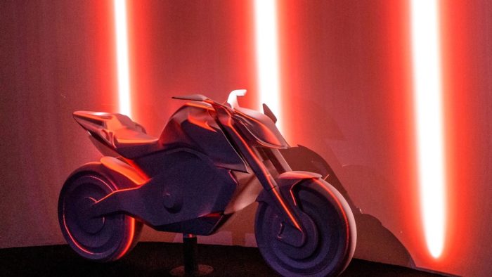 A view of the new Honda Hornet concept motorcycle, featured just recently at this year's EICMA
