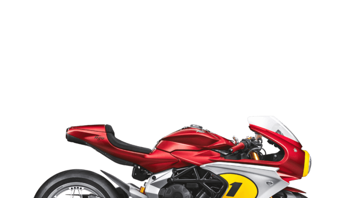 A side view of the MV Agusta Superveloce Ago