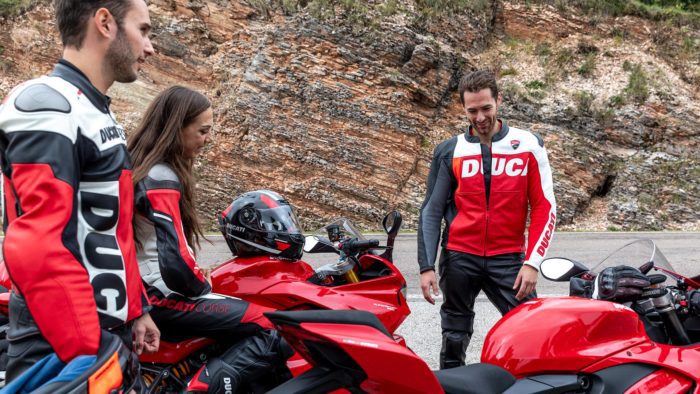 A view of the new 2022 Ducati Apparel line, which features gear designed for Racing, Sporty riding, Touring and Urban Commutes (including a 'lifestyle range')
